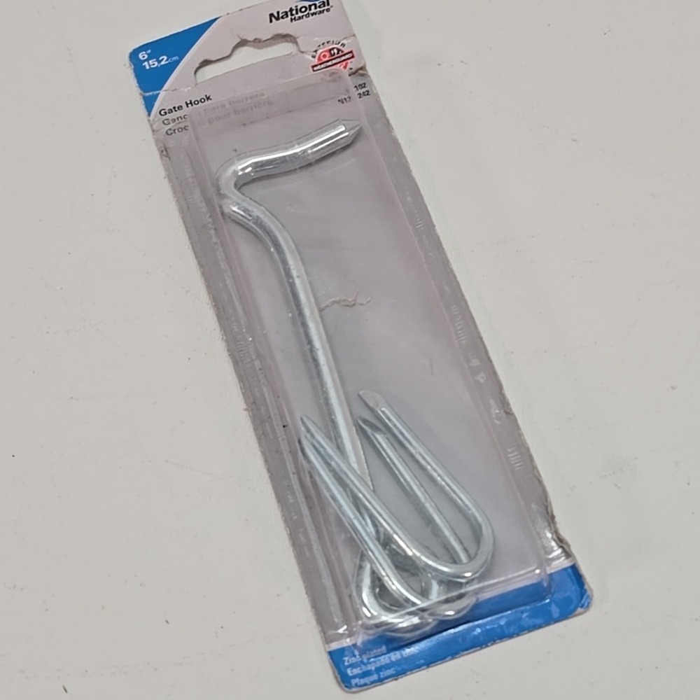 National Hardware N122-242 6" Gate Hook, Zinc Plated